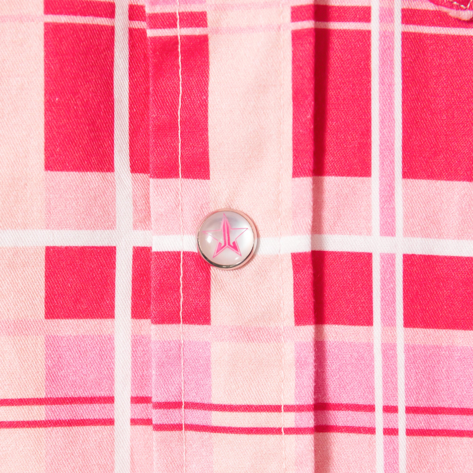 Pink Plaid Western Shirt with Snap Buttons - Image 3