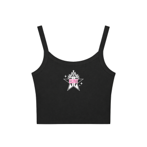 Alternative view of Black Cropped Tanks